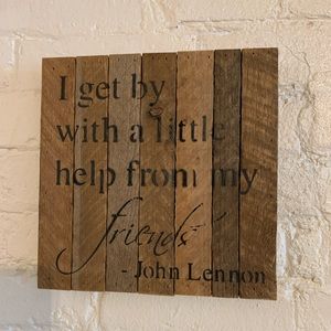 Wooden quote artwork/decor